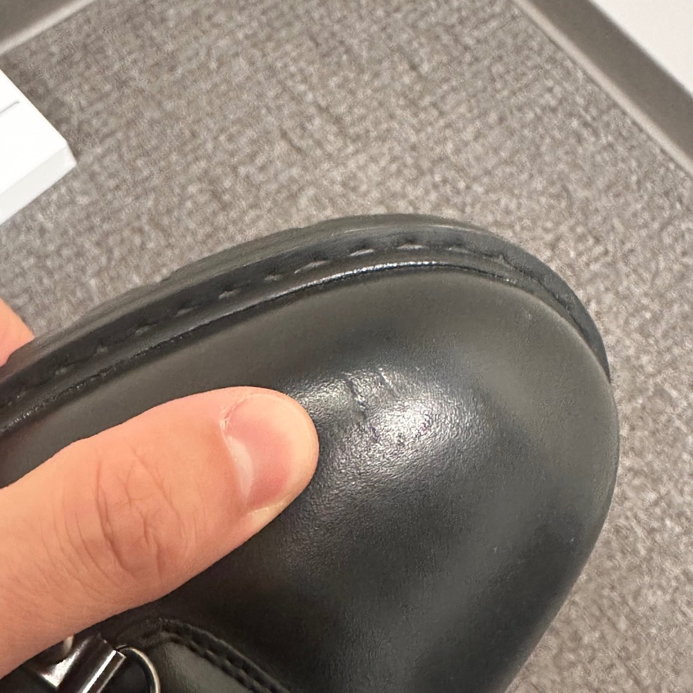Aldo Hiker Boots Mens 10.5 Black Leather Lug Sole Lace Up Grunge Gorpcore NWOT - Picture 8 of 13